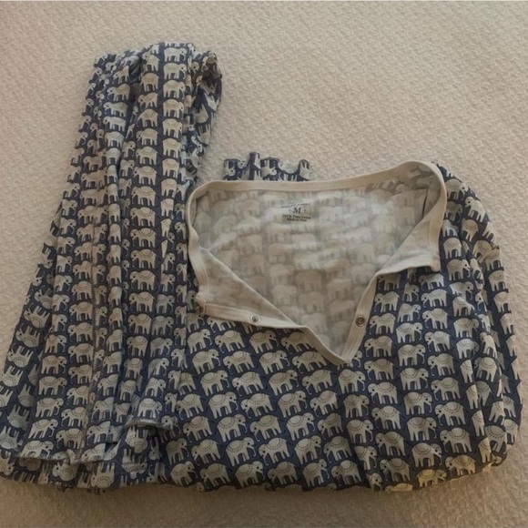 Blue Elephant Print Pajama Set - Picture 1 of 1